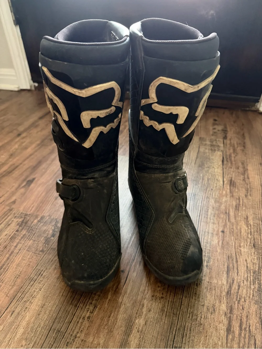 Fox Kids Black and White Motocross Boots
